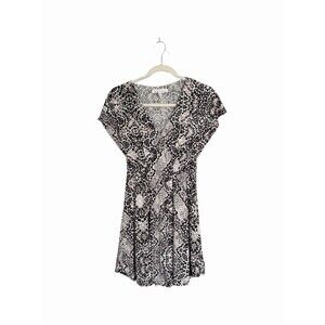 BCBG Max Azria Womens Sz S Geometric Print Kimono Flutter Sleeve Short Dress